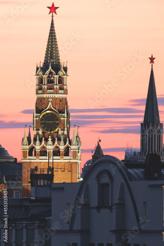 Photography Towers in moscow sunset