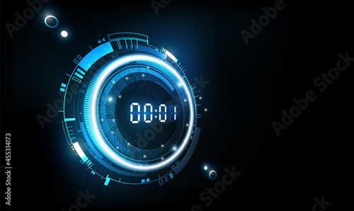 Abstract Futuristic Technology Background with Digital number timer concept and countdown, vector illustration
