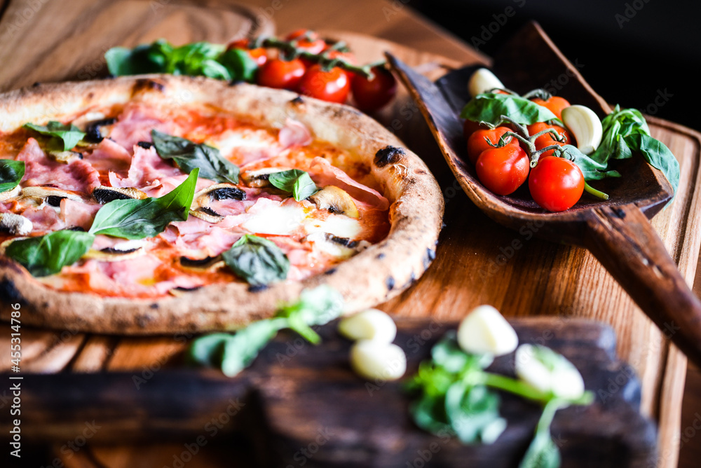 delicious Italian pizza with fresh ingredients