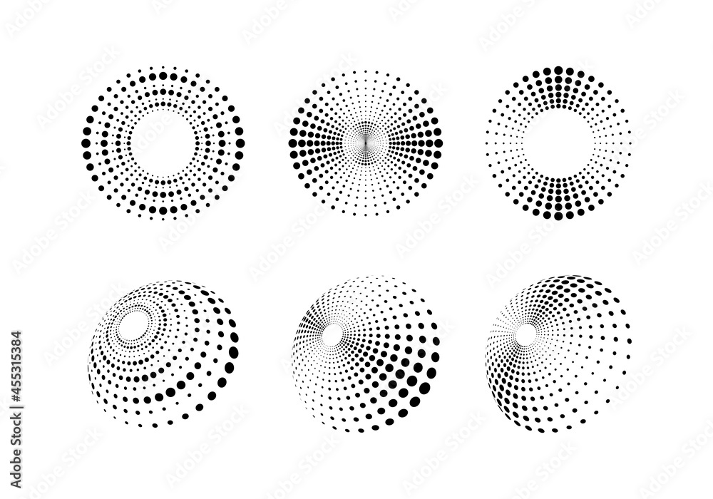 Abstract halftone style background set design template