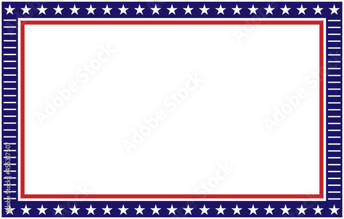 American abstract flag patriotic border frame design template with empty space for your text.	