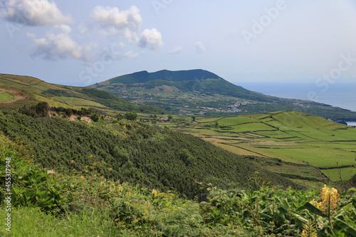 Landscape with volcano  Graciosa island  Azores