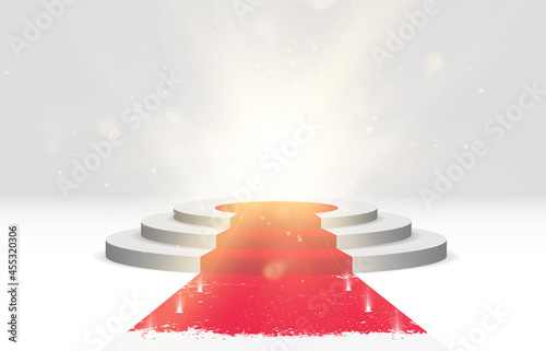 A pedestal or platform for honoring the winners. Vector illustration .	