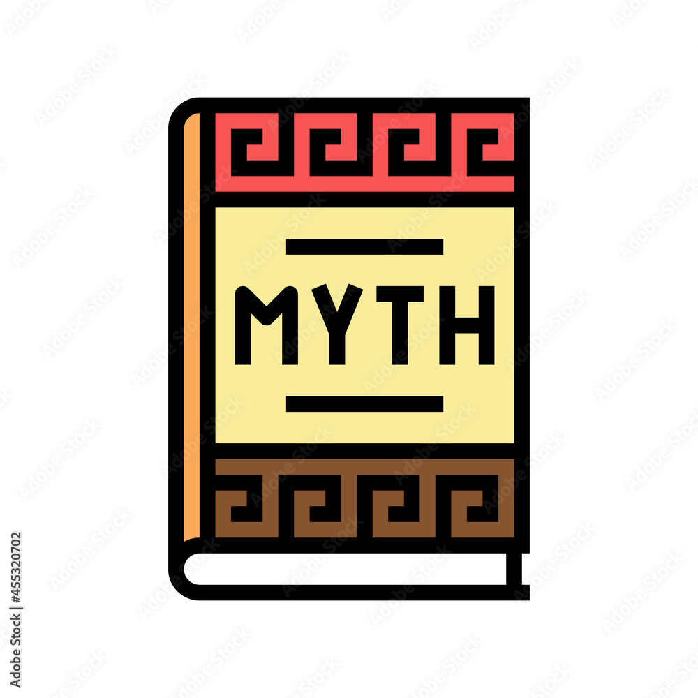 myth book ancient greece color icon vector. myth book ancient greece ...