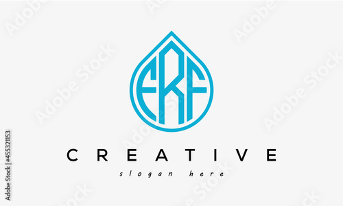 Water drop letters FRF logo initial template vector photo