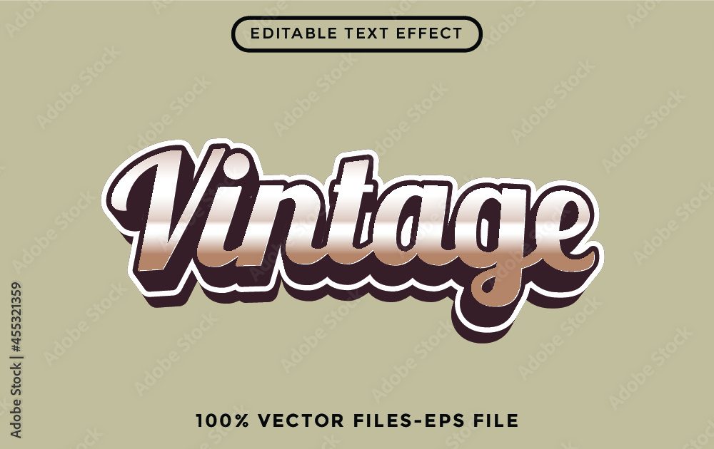 vintage - illustrator editable text effect Premium Vector