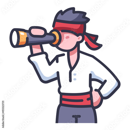 pirate with spyglass icon