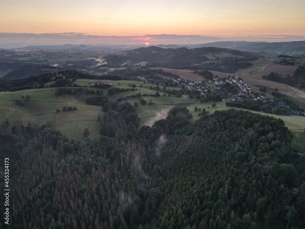 sunset in saxon switzerland - germany
