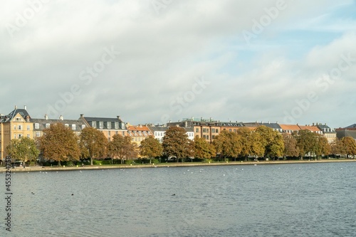 Copenhagen, Denmark. September 27, 2019: Landscape on the city canals with a view of buildings and houses.  © camaralucida1