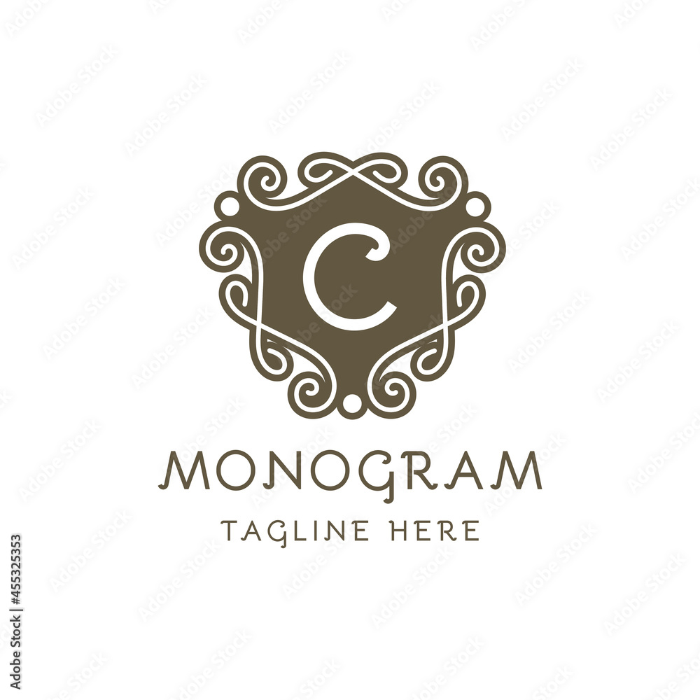 monogram luxury Logo vector template for Restaurant  Royalty Boutique  Cafe  Hotel Jewelry  Fashion.