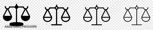Scale icon set, justice scales symbol, law scale, Vector illustration