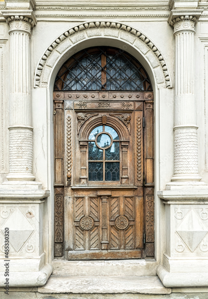  Arch wooden old door
