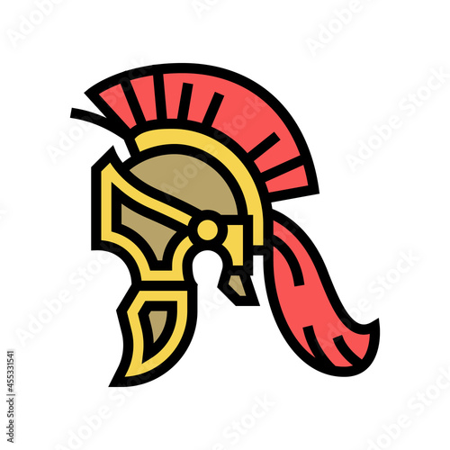 legionary helmet ancient rome color icon vector. legionary helmet ancient rome sign. isolated symbol illustration