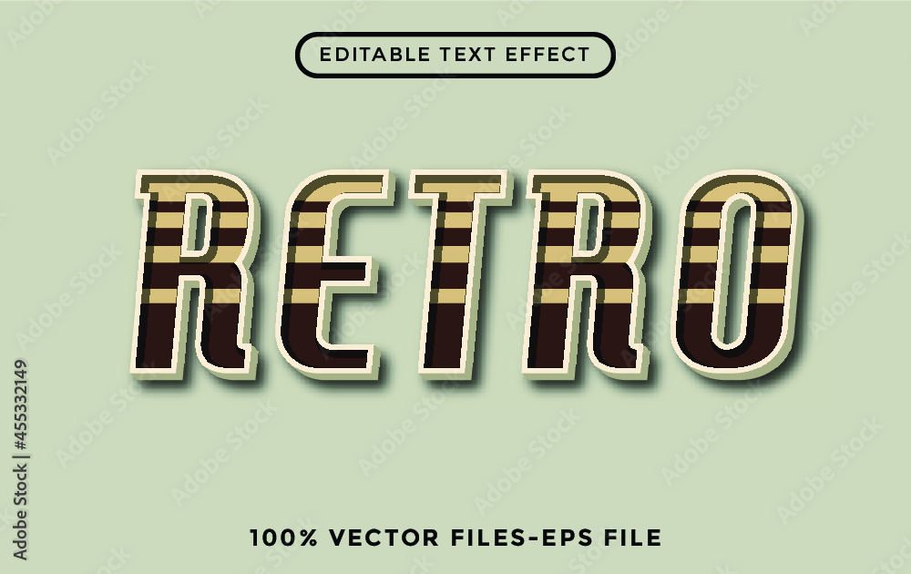 Retro - illustrator editable text effect Premium Vector