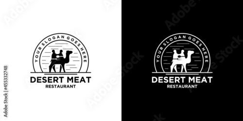 desert camel logo, reference food logo, restaurant, meat.