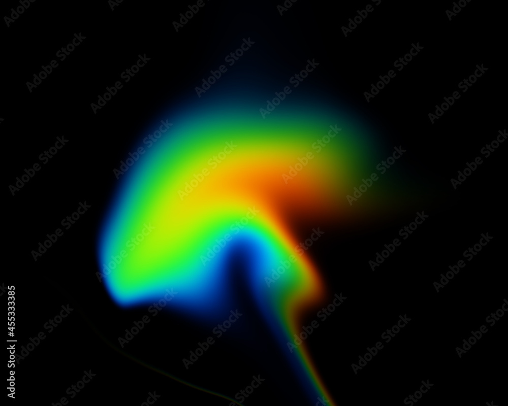 abstract rainbow color on black. wavy rainbow on black for background design. multicolored illustration graphic for wallpaper and any design need.
