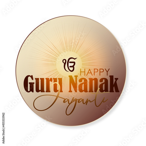 Abstract vector illustration happy guru nanak jayanti.
