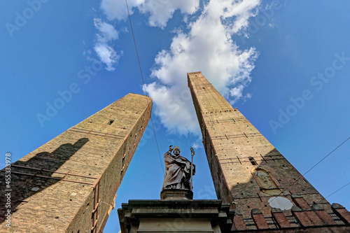 Bologna, historical center, Garisenda and Asinelli towers, Unesco, Italy