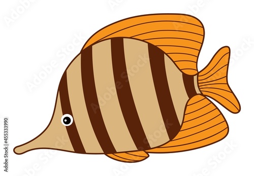 Cute Tropical Isolated Fish. Vector Colourful Fish