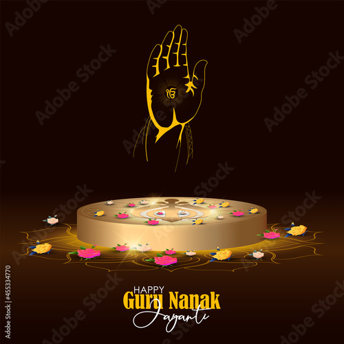 Abstract vector illustration happy guru nanak jayanti.