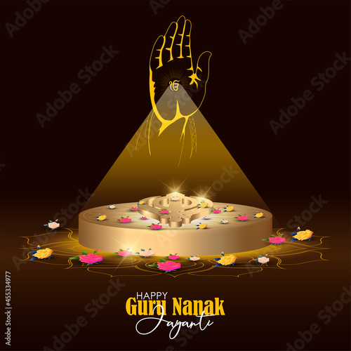 Abstract vector illustration happy guru nanak jayanti.