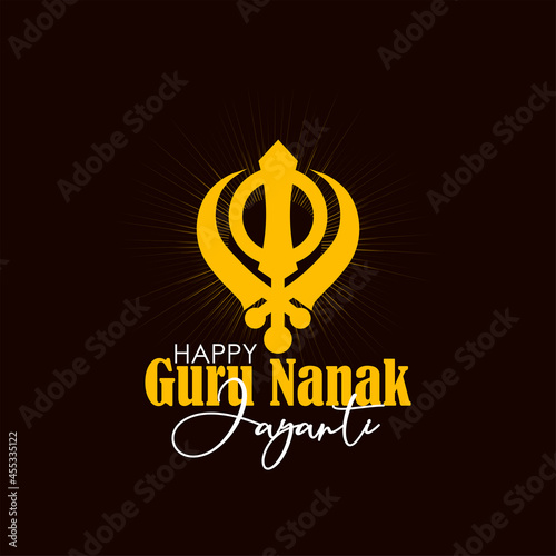 Abstract vector illustration happy guru nanak jayanti.