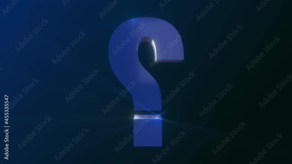 intro animation of a question mark, concept of problem, search, quest, seamless loop (3d render) intro animation of a question mark, concept of problem, search, quest, seamless loop (3d render)