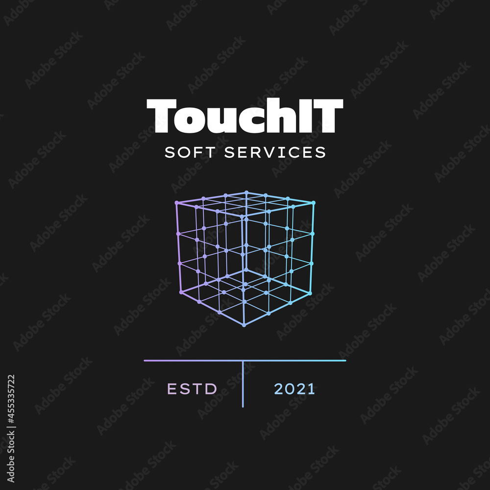 Geometric technology logo template. Vector gradient, usable for Business and Technology Logos. Flat Design. Template Element. Abstract sign.