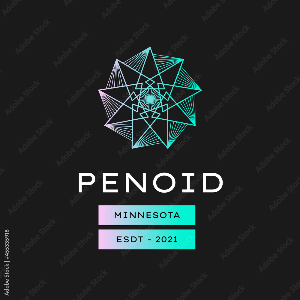 Fototapeta premium Geometric technology logo template. Vector gradient, usable for Business and Technology Logos. Flat Design. Template Element. Abstract sign.