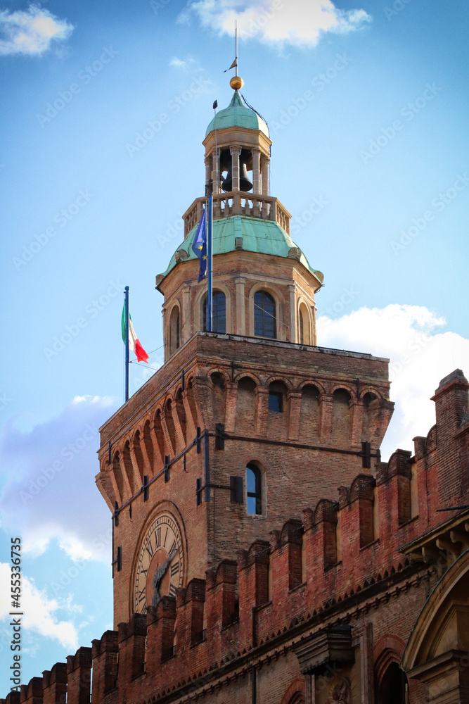 Bologna, Italy, clock tower, town hall