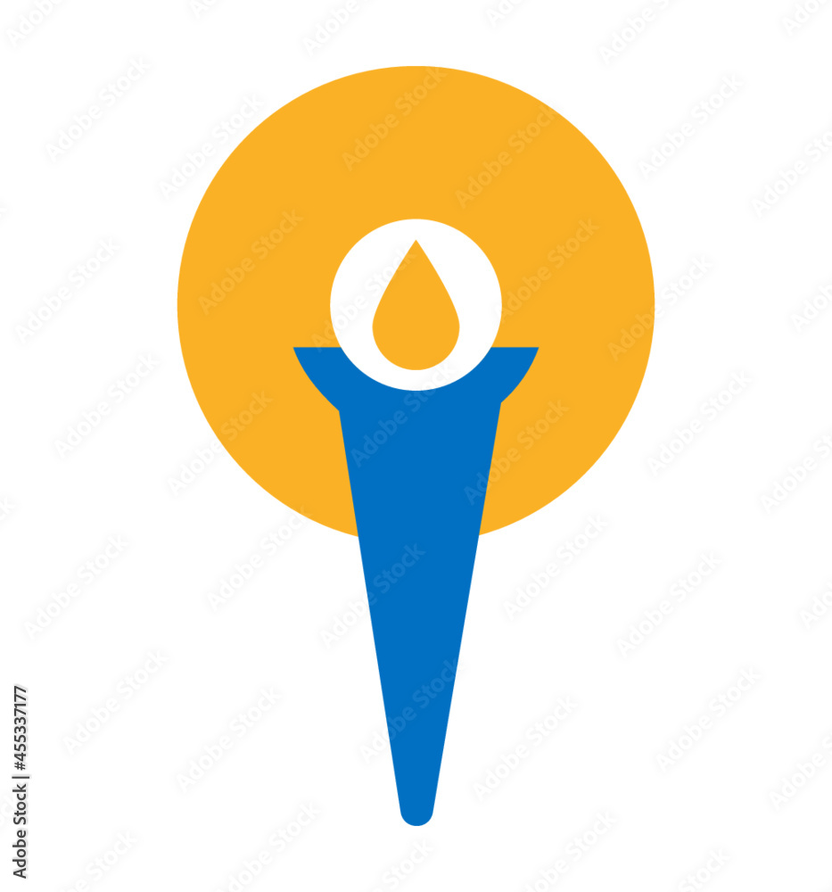 Logotipo minimalista de una antorcha