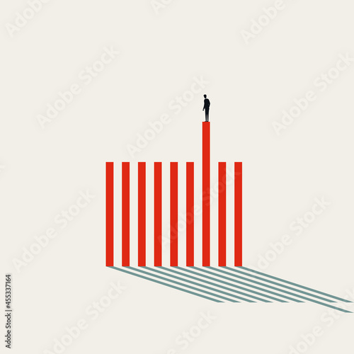 Talent and standing out of the crowd vector concept. Symbol of success, headhunting, career. Minimal illustration.
