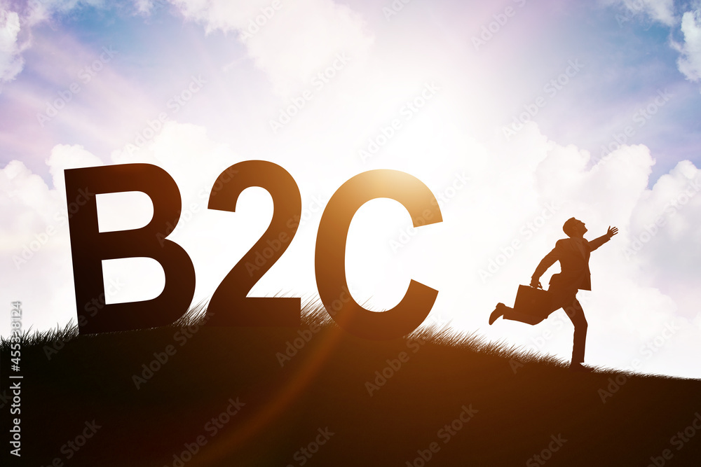 Business to customer concept with businessman Business to customer concept with businessman