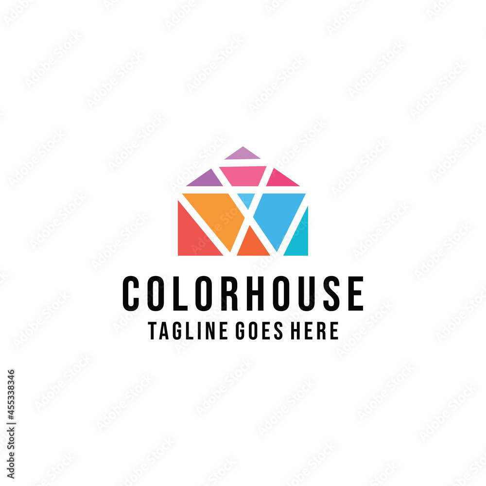 Colorful House Logo vector design. modern construction symbol icon graphic. residential emblem for Company and business