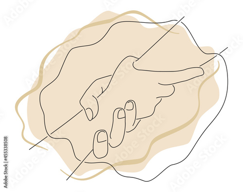 Help and hope, drawn in thin single line
