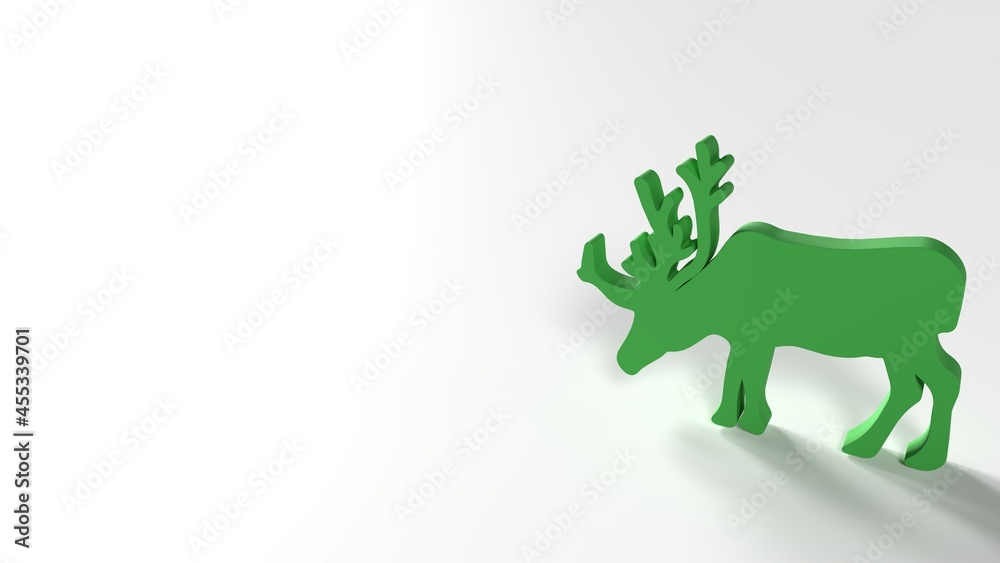Fototapeta premium background wallpaper pattern green deer silhouette animal day 3d render