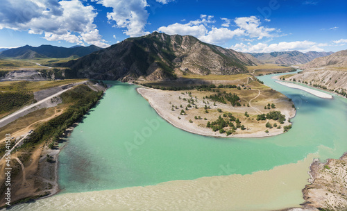 The confluence of two river...