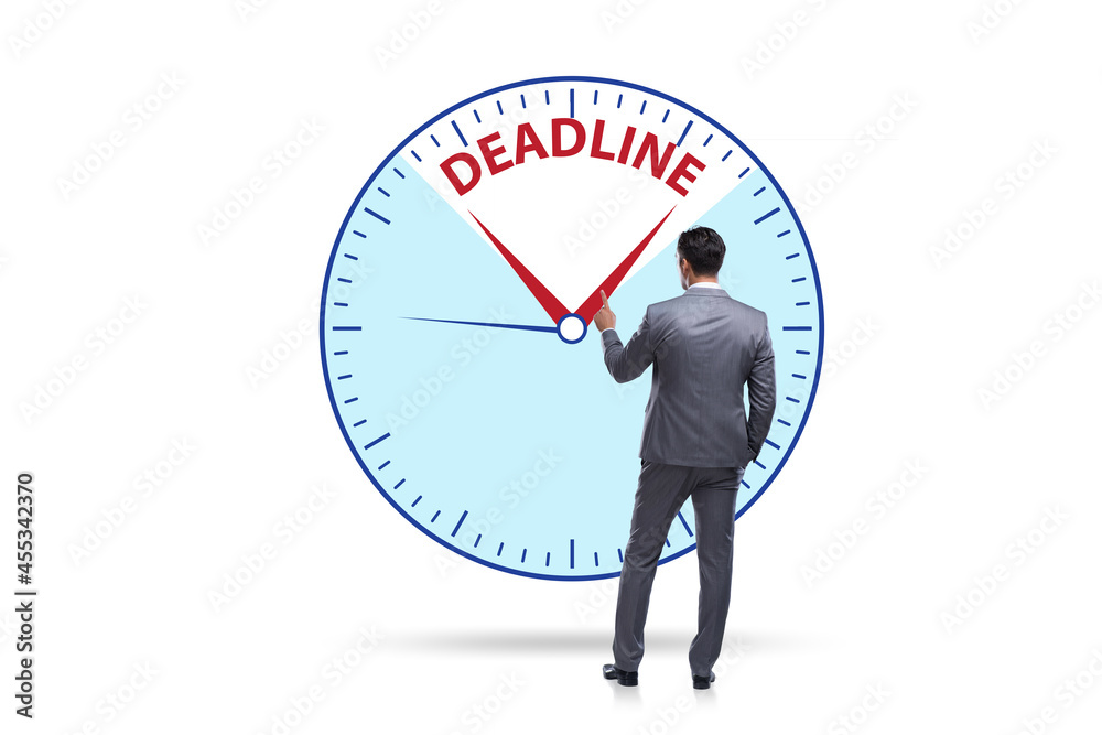 Businessman in deadline and time management concept