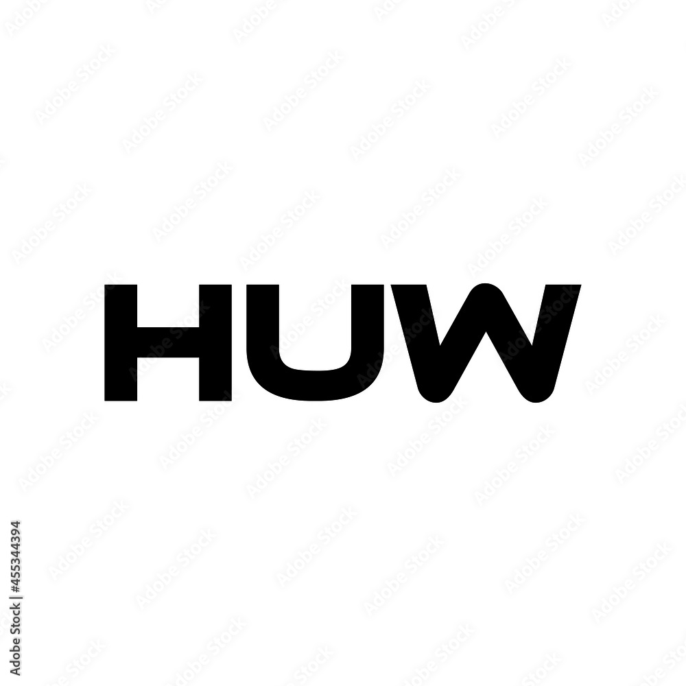 HUW letter logo design with white background in illustrator, vector logo modern alphabet font overlap style. calligraphy designs for logo, Poster, Invitation, etc.