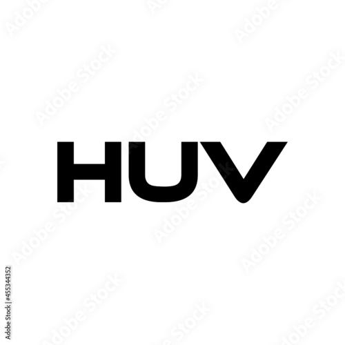 HUV letter logo design with white background in illustrator, vector logo modern alphabet font overlap style. calligraphy designs for logo, Poster, Invitation, etc.