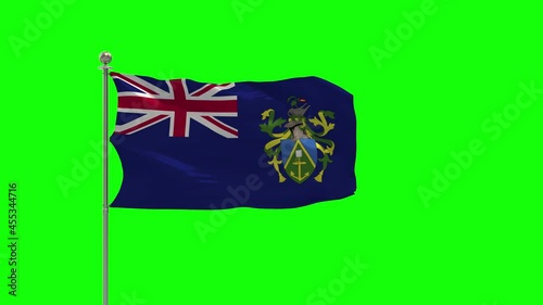 Wallpaper Mural Pitcairn Islands 3D Illustration Of The Waving flag On a Pole With Chroma Torontodigital.ca