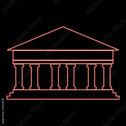 Neon bank red color vector illustration flat style image