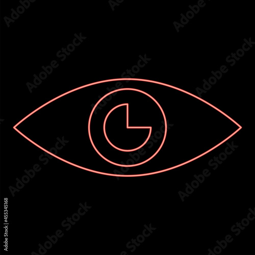 Neon eye red color vector illustration flat style image photo