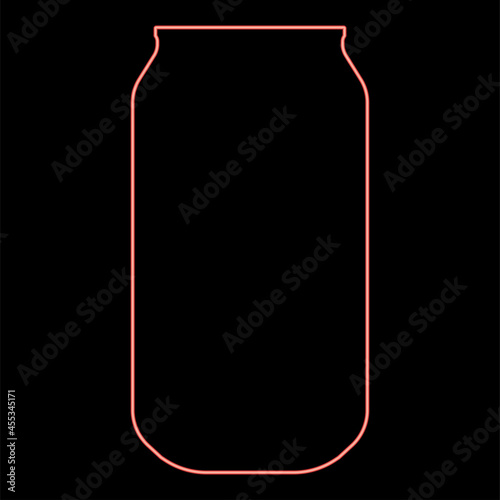 Neon aluminium can red color vector illustration flat style image