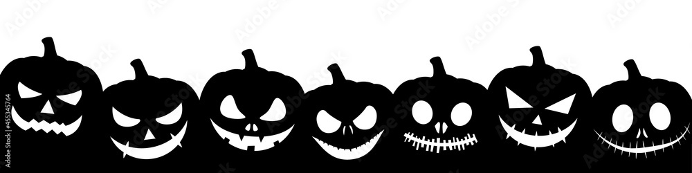 Black header banner of halloween pumpkin Black header banner of halloween pumpkin