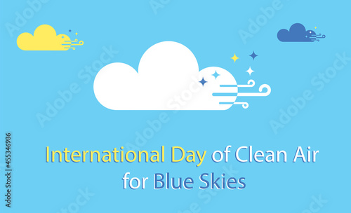 International Day of Clean Air for Blue Skies poster style