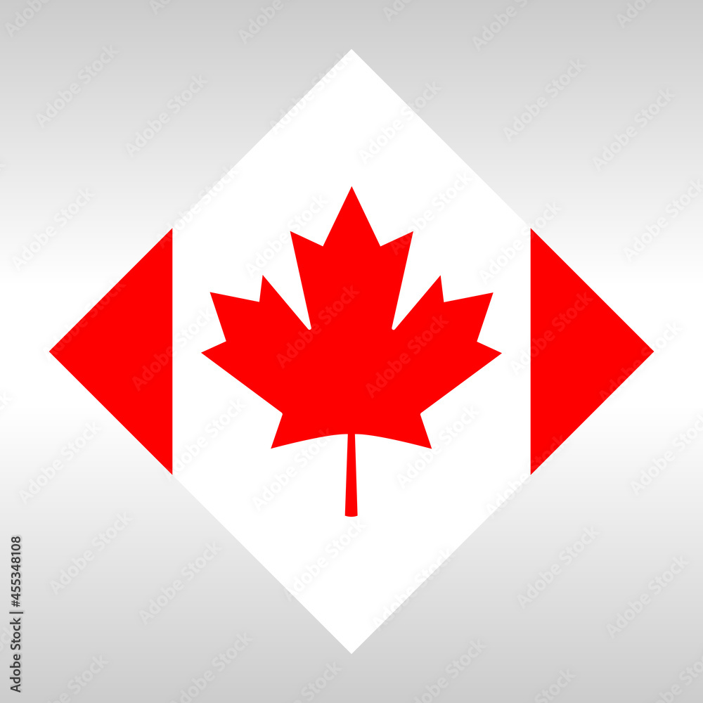Canadian flag with maple red leaf symbol badge emblem logo icon banner poster. Canadian flag with maple red leaf symbol badge emblem logo icon banner poster.