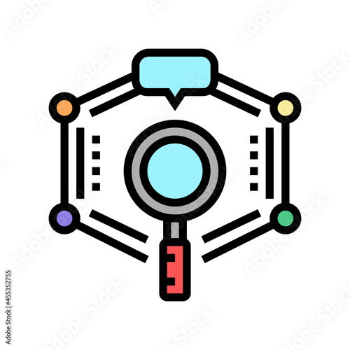 researching educational theme color icon vector. researching educational theme sign. isolated symbol illustration