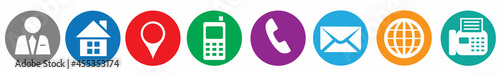 Contact us icon set , Phone symbol, Communication and website line icon vector illustration.
