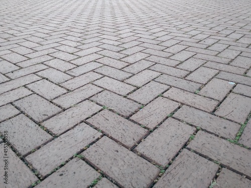 dark brick floor texture, perspective